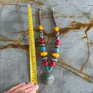Bohemian Beaded Necklace with Pendant